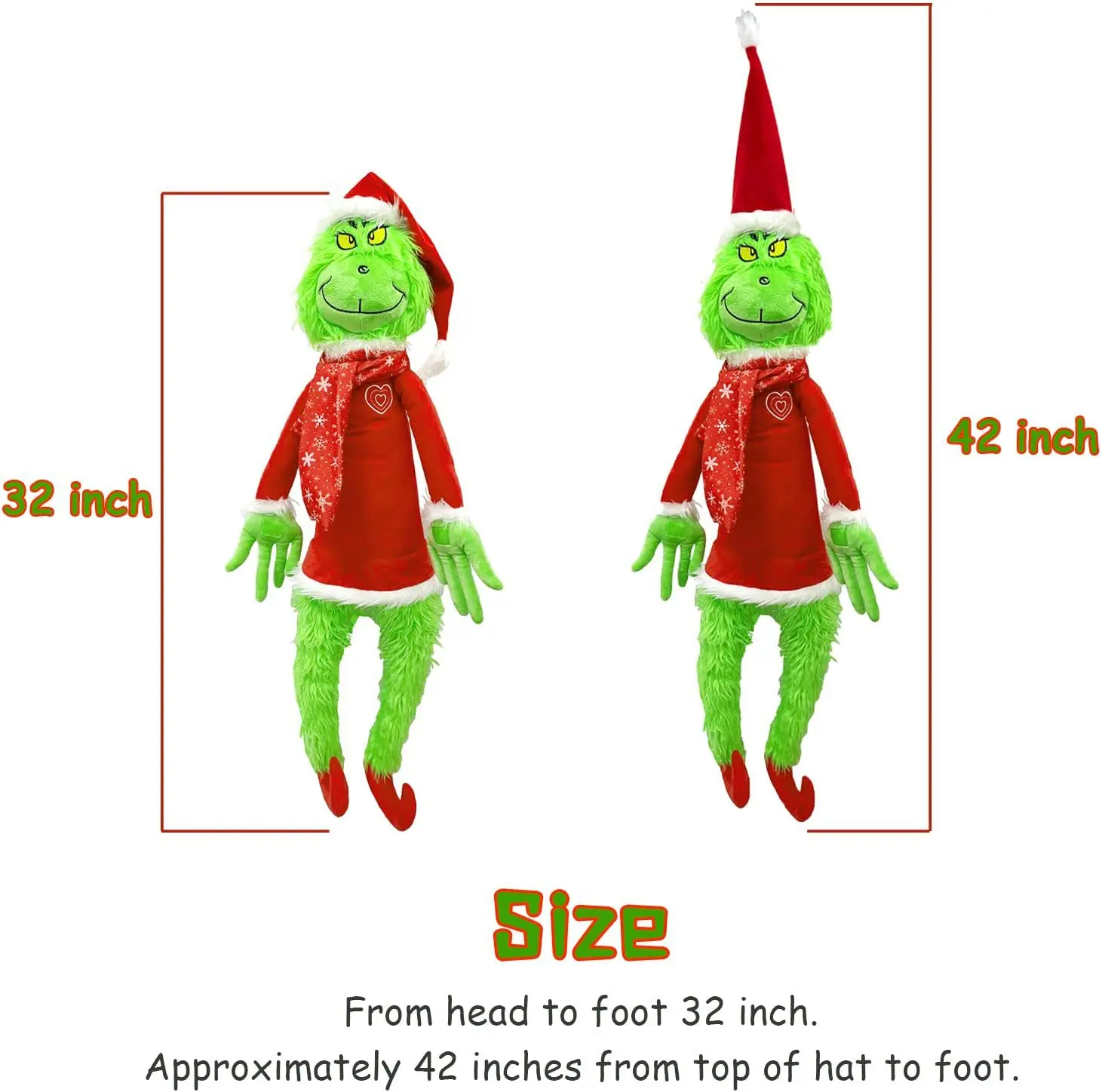 Free Sample Stuffed Animal Grinch Plush Dog Toy For Kids Gifts Wholesale Plushies Cute Christmas