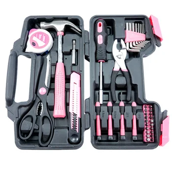 High Quality 40pcs Hand Socket Women Household Pink Tools Kit Set
