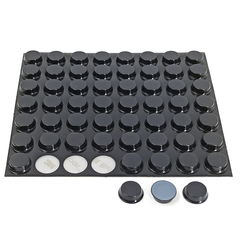 3M SJ6105 Rubber Feet QTY-4 BLACK Square Taper 1.275 x .25"H Adhesive Bumpon C33 