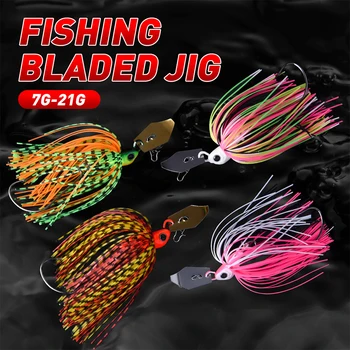 JIGGINGSOUL-BB015-7g-21g Metal Hard Bait Spinner Bait Fishing Lure Mixed Colour Skirt Rubber Bearded Jigs – Soft Lure – view 3