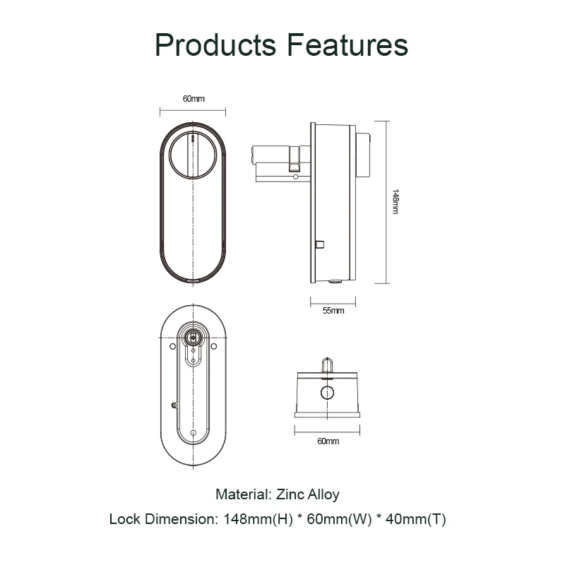 Liliwise Waterproof Wireless Keypad Electronic Card Lock  Smart Digital Lock Ttlock Tuya Smart Lock