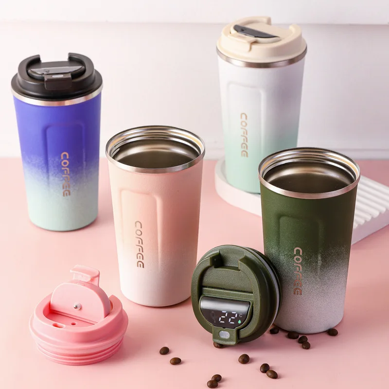 LED 350ml 500ml Smart Temperature Display Digital Vacuum Stainless Steel Insulated Thermal Travel Smart Coffee Mug Water Bottle