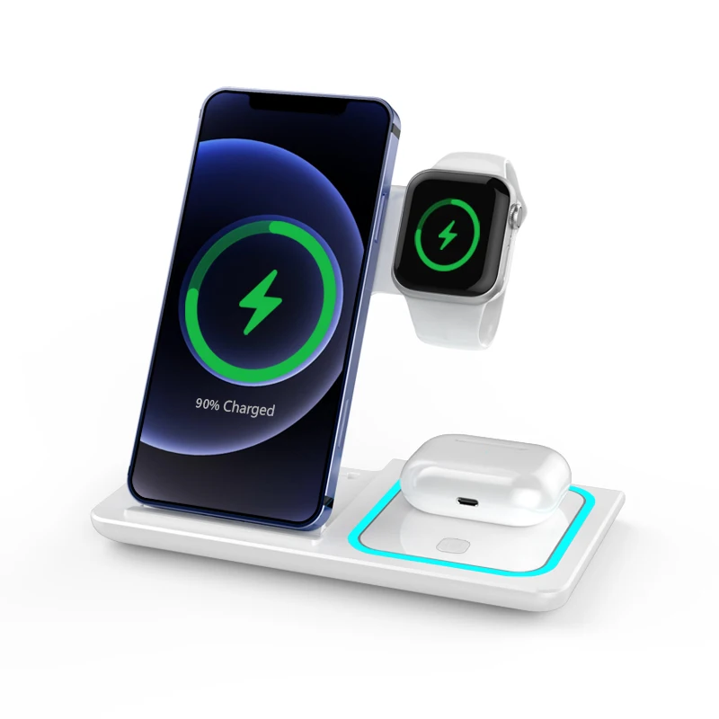 3 In 1 Foldable Multiple Devices Wireless Charging Station For ...
