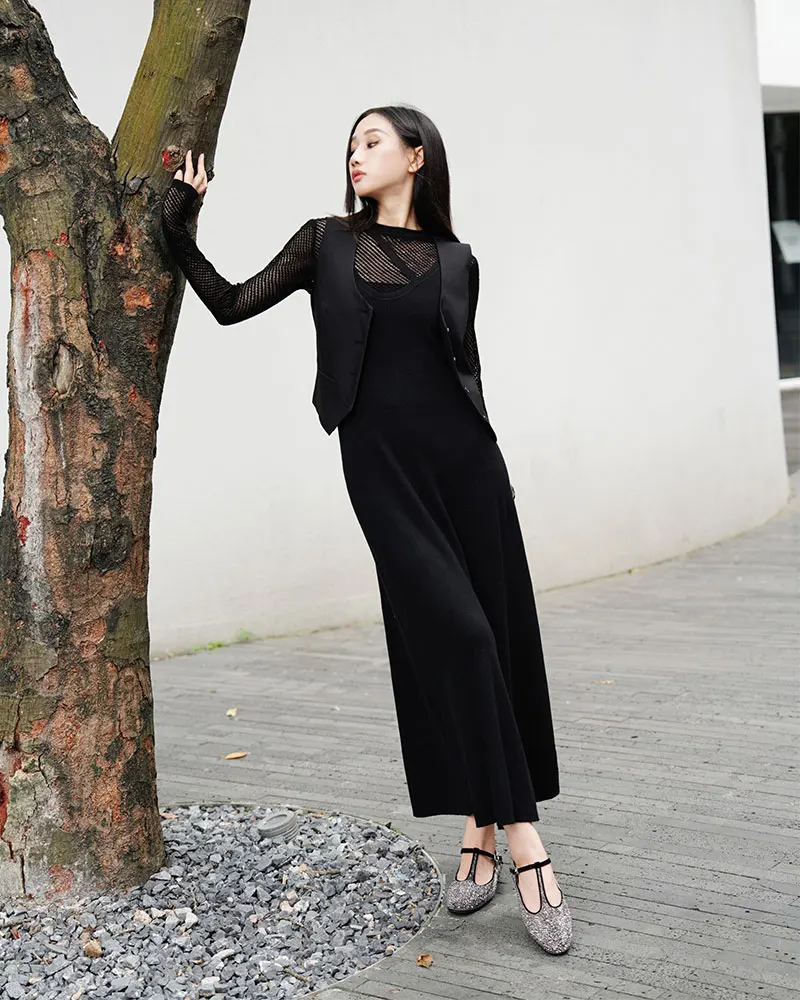korean formal dresses women New arrival fashion korean spring midi party dress women OL temperament sexy v-neck vintage puff sleeve slim Beach holiday dress Black / XL main image 0