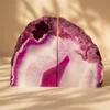 Sujetalibros de ágata rosa