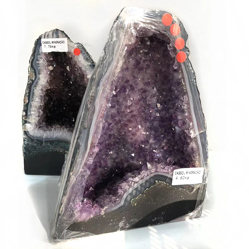 卸売天然大型ブラジルクリスタル石英洞窟クラスターアメジスト大聖堂