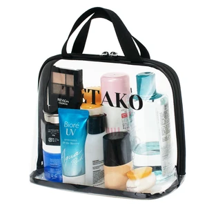 Custom Clear Waterproof Travel Transparent PVC Tote Cosmetic Plastic Bag