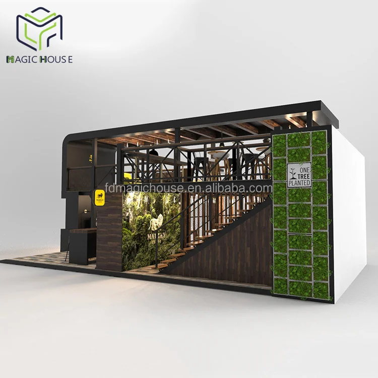 Magic House Container 40ft Restaurant Container bar Cafe Mobile Shipping Container Restaurant Patio with Wheel