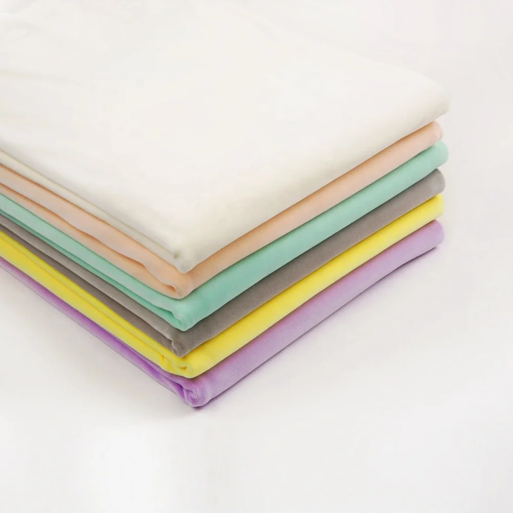 95% полиэстер 5% спандекс супермягкая тянущаяся бархатная плюшевая трикотажная матовая ткань для игрушек