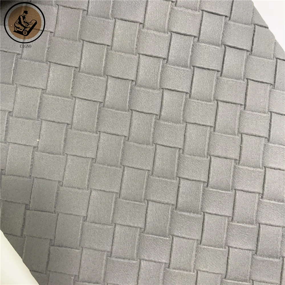 Woven Pattern Embossed PU PVC Synthetic Leather for Upholstery Furniture Sofa Chair Car Seat Automotive Interior details