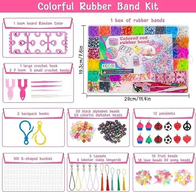 5000PCS+ Rubber Loom Bands Starter Kit DIY Bracelets - Main Image