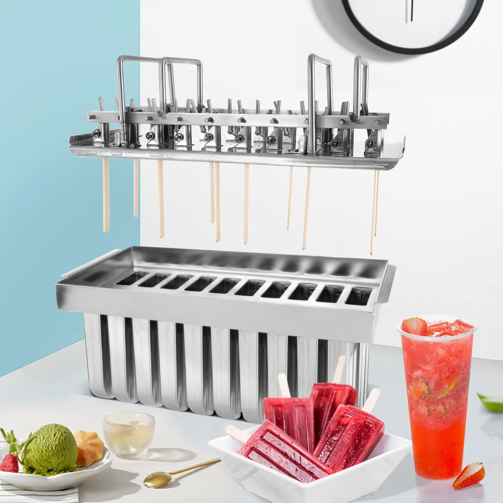 Commercial Stainless Steel Popsicle Molds Metal Popsicle Mold Set Of 6 Round Head Stainless