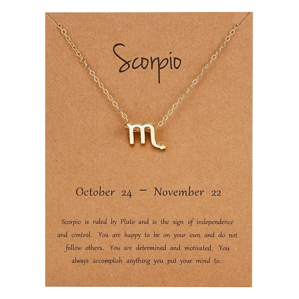 Collana in argento sterling placcato oro con incisione del segno zodiacale della Vergine: segno zodiacale agosto/settembre - Italia