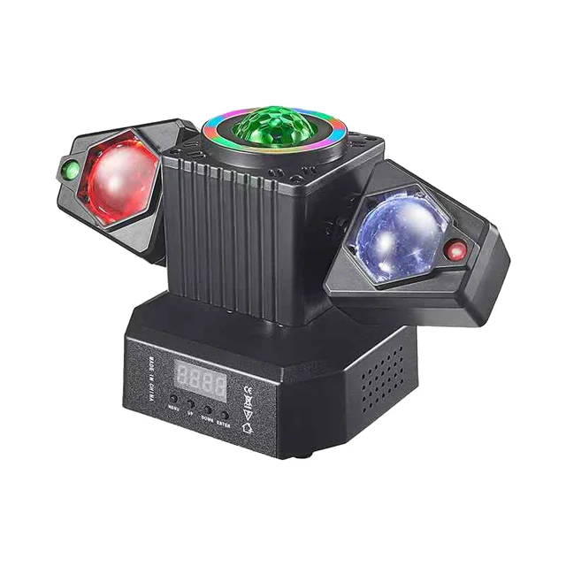 New Mini 50W DJ Moving Head Light with Iridescent LED Strips 50W Beam Stage Laser Disco Lights Follow Spot Dance Floor Lighting