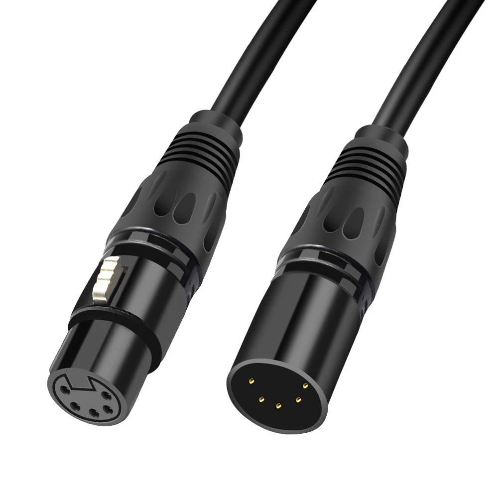 Dmx 5 Pin Xlr Mic Cable Male to Female Light Cable Xlr Connector 5 Pin for Professional Amplifier Stage Light Microphone