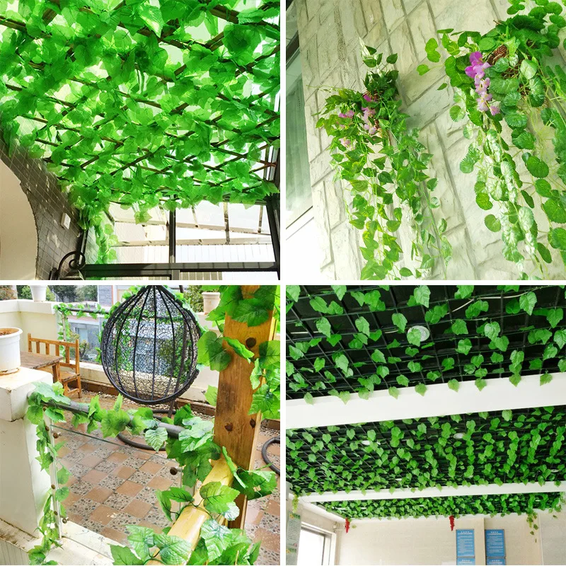 Artificial Ivy Garland Greenery Garlands Hanging Flower Vine for Bedroom Wall Decor Wedding Green Artificial Ivy Leaves