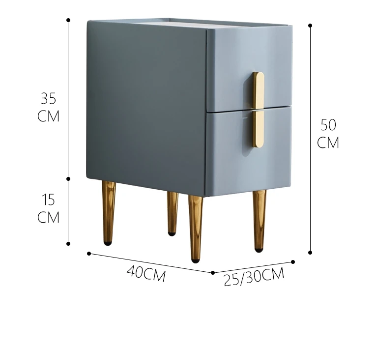 Smart Bedside Table Nightstand Side Table with 2 Drawer Modern Solid Wood Italian Luxury