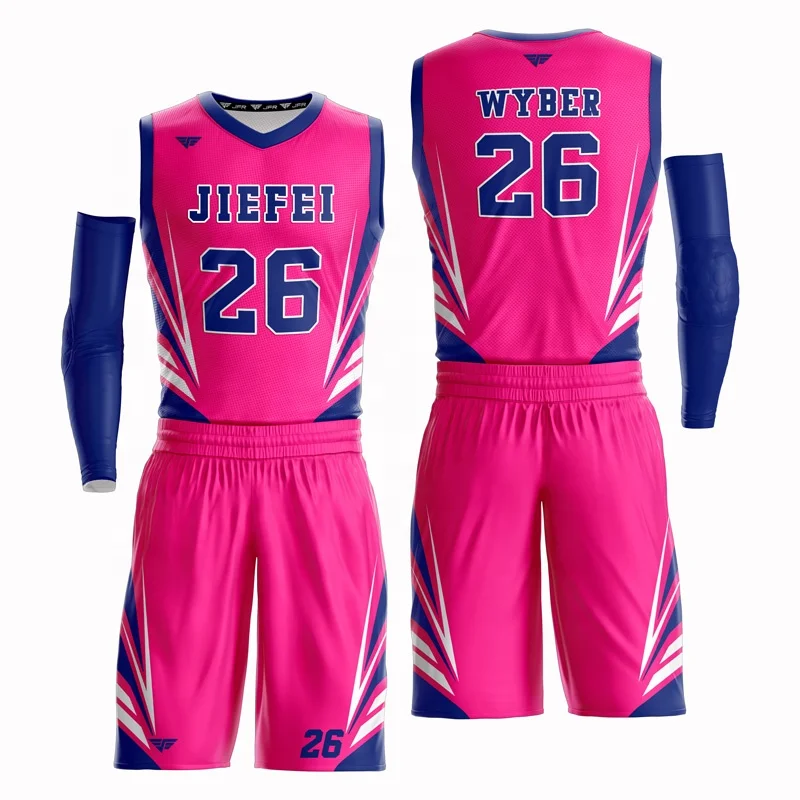 Source JFR SPORTS Sublimation Printing Logo Pink Blue lounge Wear  tracksuits cheap Basketball Uniforms Reversible New Basketball Jersey on  m.