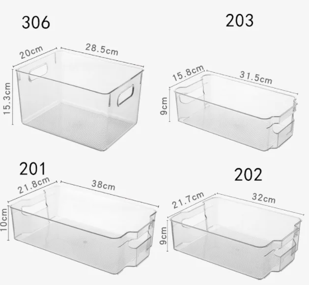 Bpa Free Factory Hot Sale 6 Pcs Pack Plastic High Transparency Pet Material Freezer Fridge Storage Boxes Bins supplier