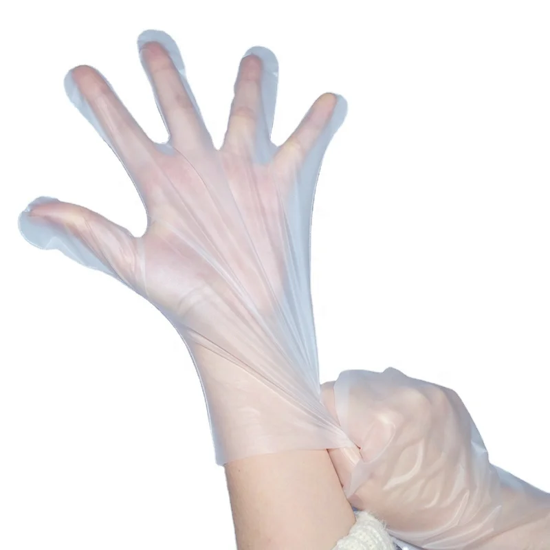Одноразовые перчатки, прозрачные цветные пластиковые одноразовые варежки из ТПЭ для кухни и ежедневного использования