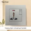 1 Gang 3 Pin Universale