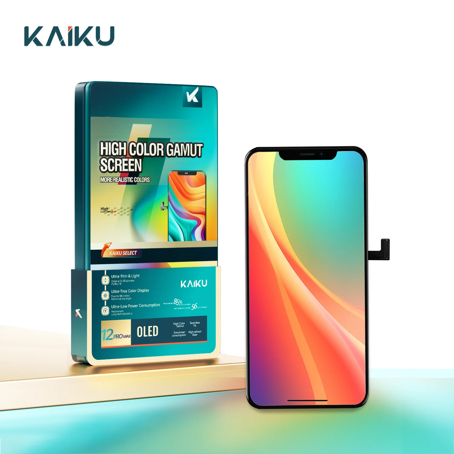 Kaiku Screen for X XR XS MAX 11 12 PRO MAX 13 - High Color Gamut