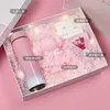 Termo-toalla-ramo-tarjeta de felicitación-caja de regalo-bolsa de regalo