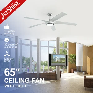 1stshine LED Ceiling Fan Factory Large 65" 5 ABS Silver Blades Smart APP Control Ceiling Fan with LED Light