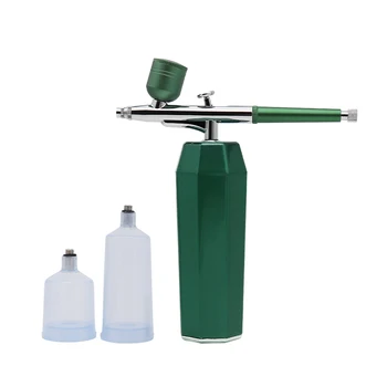 portable and cordless airbrush compressor kit TC-08K Green color