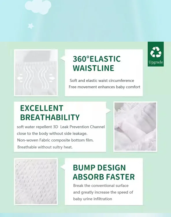 The Most Popular Relaxed Panda Super Dry Comfortable Baby Diaper with Colored Packing Bags Baby Diapers in China