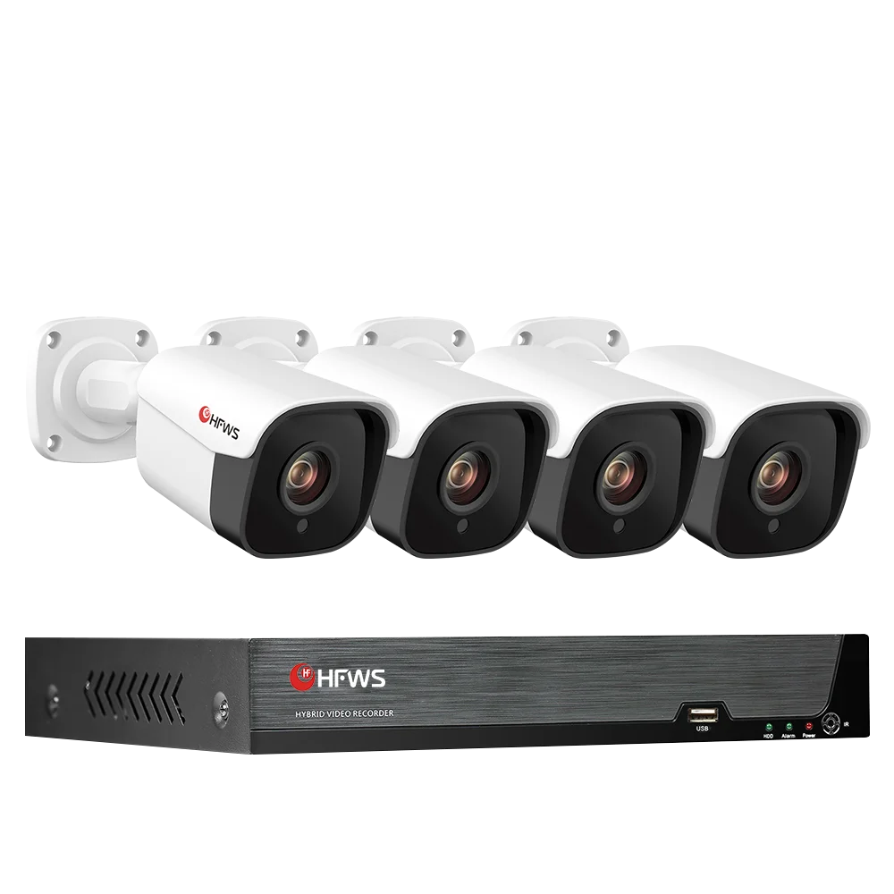 Home Security CCTV System Set Nvr Poe 4CH 5MP 1920P HD Camera Kit