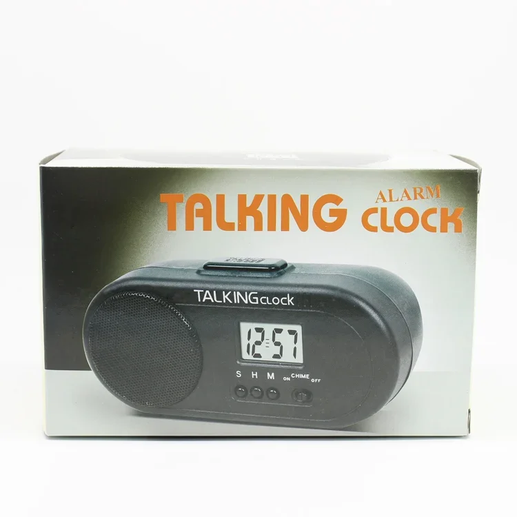 VERY LOUD TALKING ENGLISH HUMAN VOICE SPEAKING Battery Power Snooze Alarm Clock for the Blind