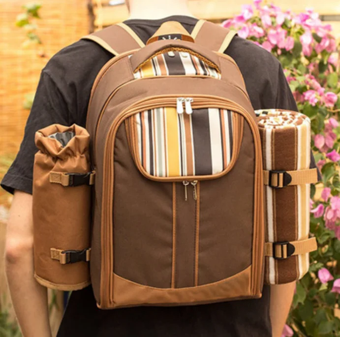 Оптовая продажа набор рюкзаков для пикника на 4 человека водонепроницаемый нейлоновый держатель вина