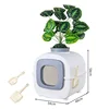 Caja de arena para gatos [Planta Pavo Real/Calathea]