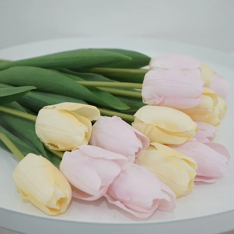 B0079 Tulips Leaves - Real Touch Latex Tulips for Weddings