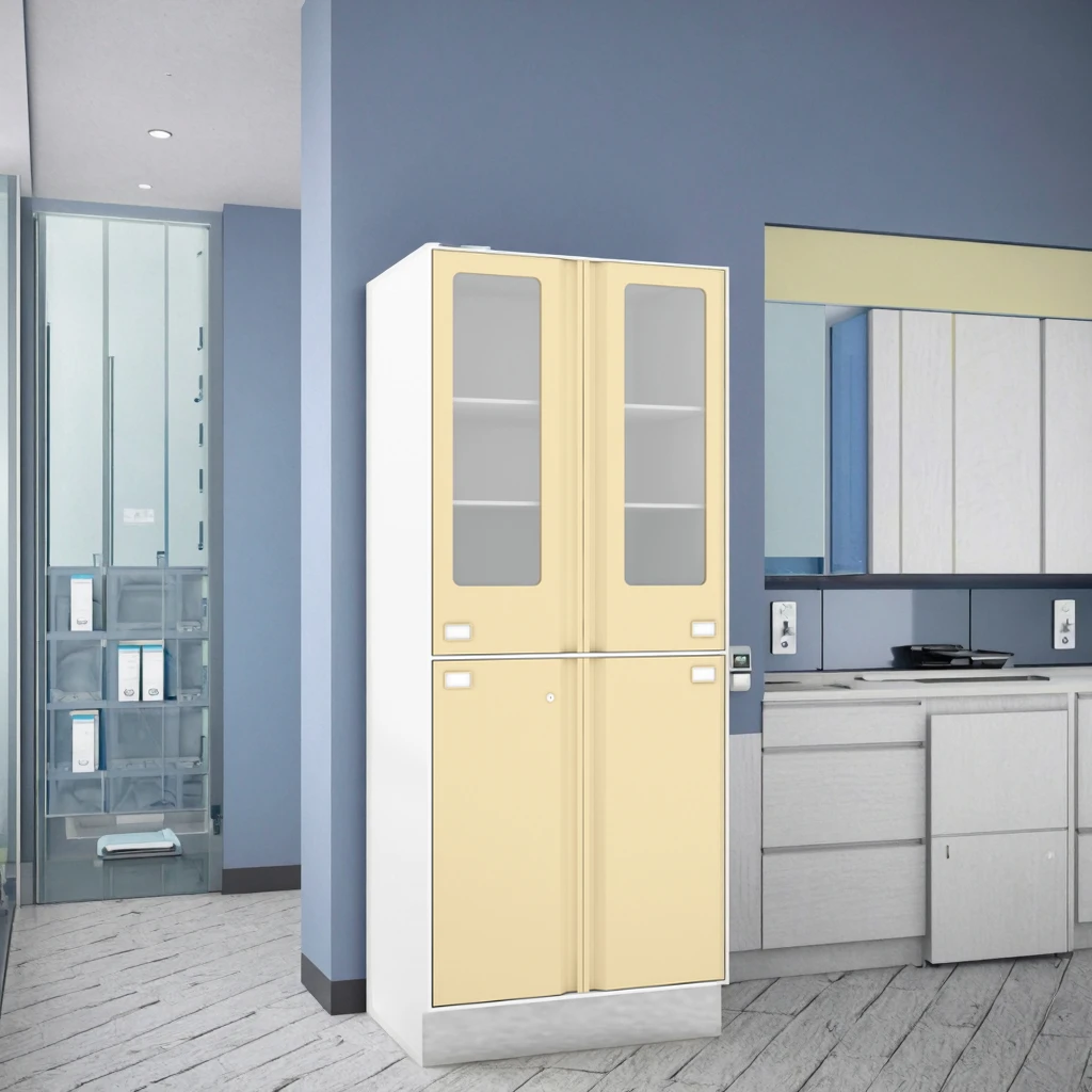 Clinical Gear Storage Module Medication Shelves 800mm Emergency Departments Metal Construction Hospital Cabinet Stainless Steel 4