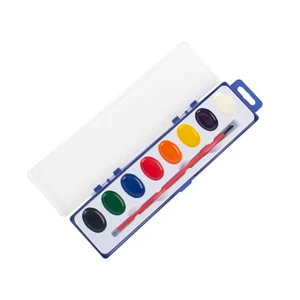 Fun and Learning Watercolor Paint Set in 8 Washable Colors Including Paintbrush for Kids at Home and School
