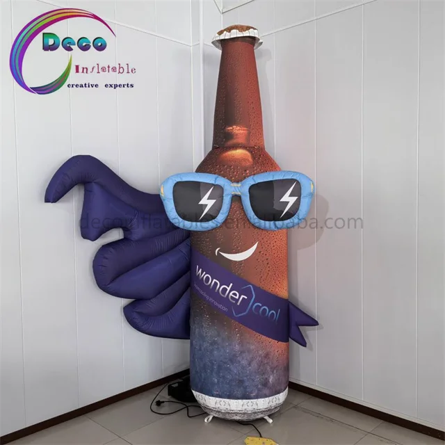 Customized Inflatable Beer Bottle Model Advertising Water Bottle Can Costumes Events Promotions Screen Usage Sea Available