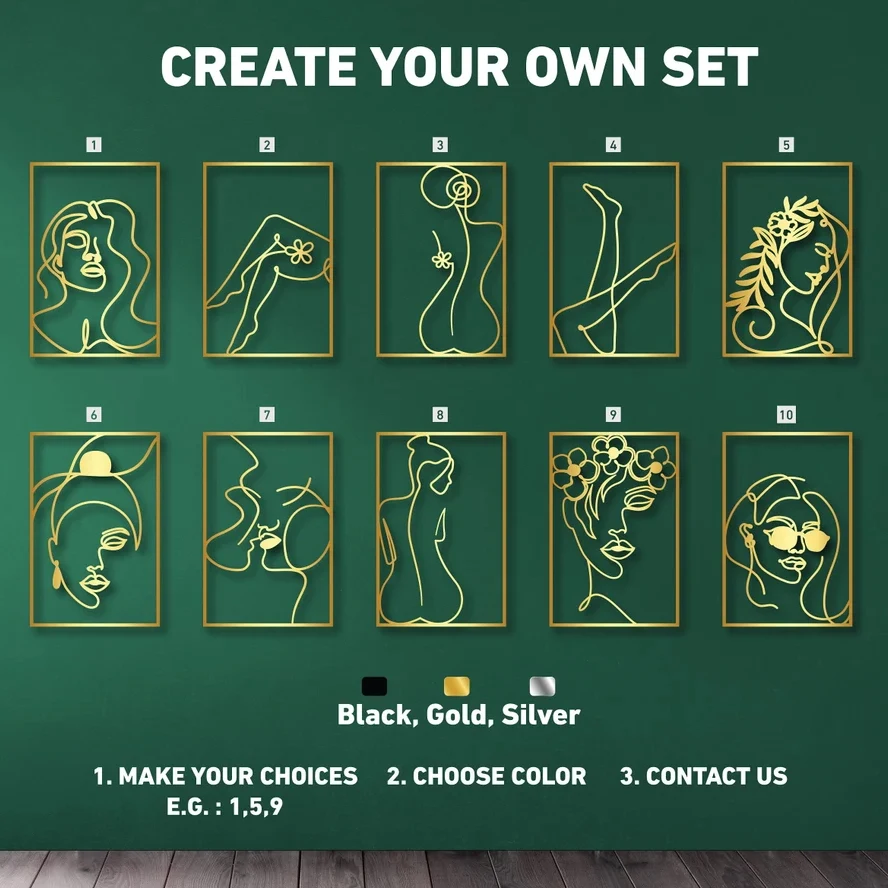 Wall Modern Decor Display Lobby Gold House Wrought Iron Interior