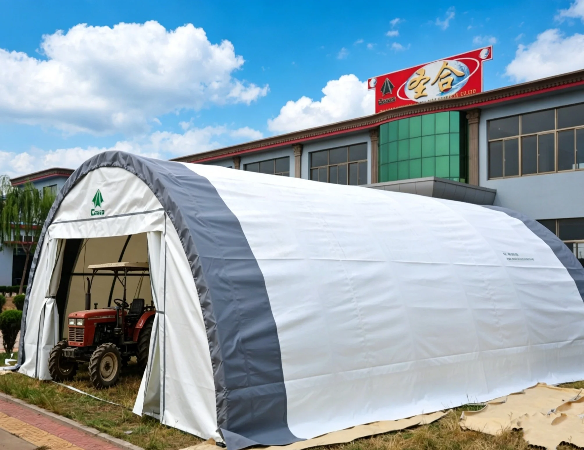 Portable Hay Crop Storage Shelter ,  Agricultural Warehouse Tent , Fabric Buildings , Arched Hall