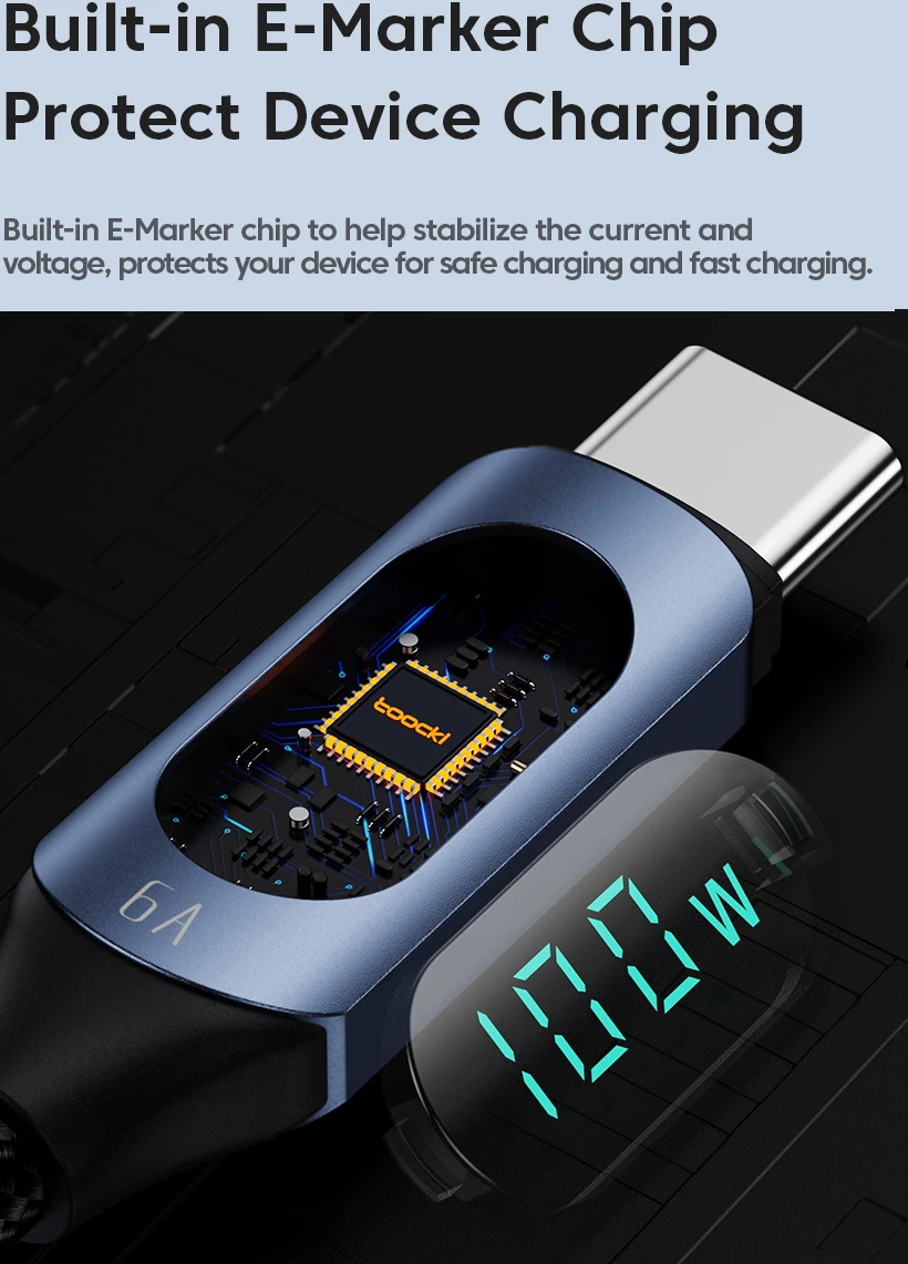 Toocki Pd 100w 5a Type C To Type C Fast Charging Cables Visible Real