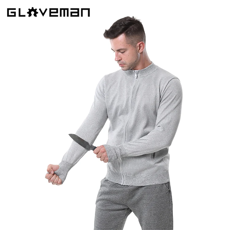 GLOVEMAN Autumn Warm Grey Level 5 Anti Cut Knife Resistant Personal Protective Equipment Civil Protection Stab Proof Coat Jacket