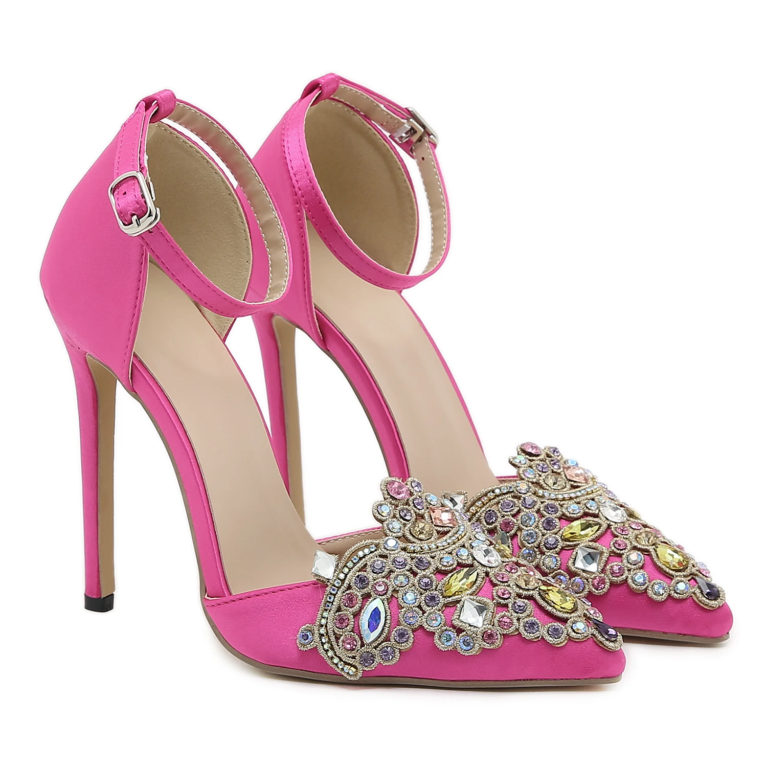 DEleventh 117678 Luxury Colorful Rhinestone Diamond Bridal