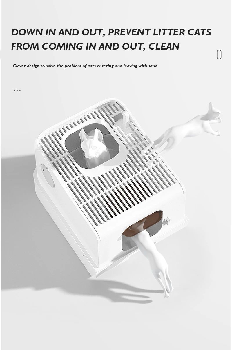 NEW Litter Box Super Large Fully Enclosed Top in Cat Toilet Deodorizing Cat Front in Top Out Spatter Drawer Extra Large factory