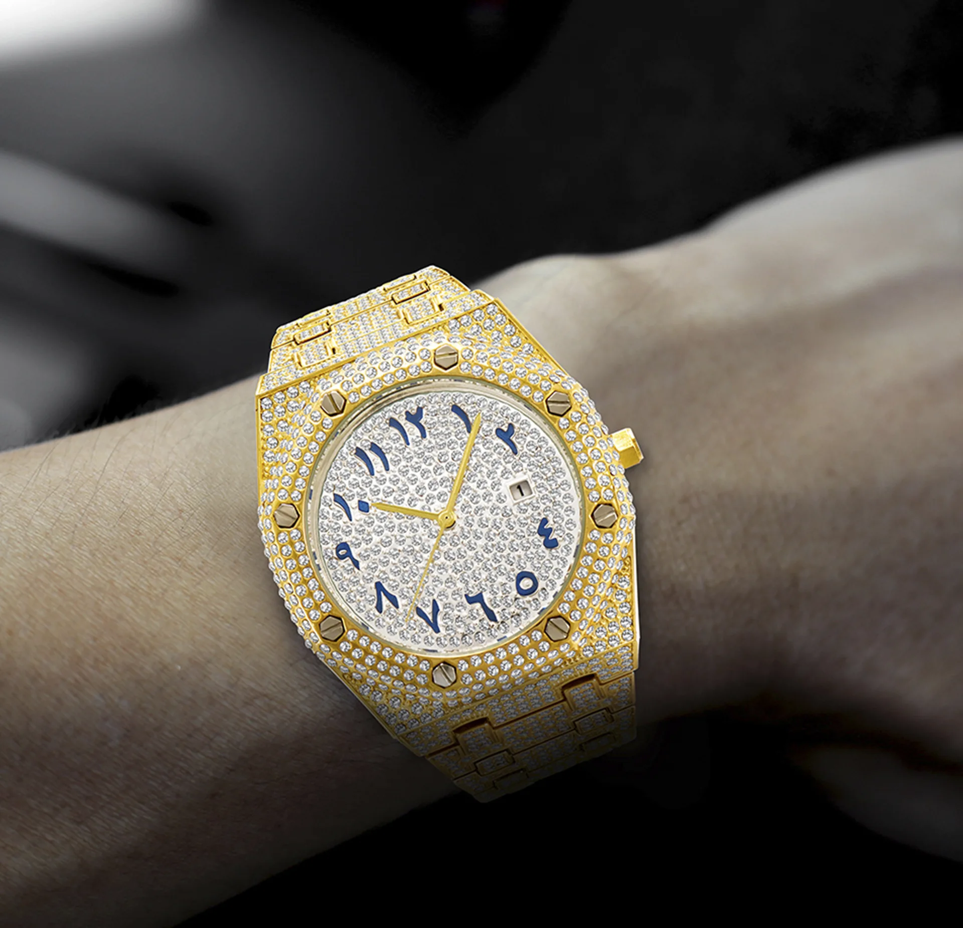 2022 Iced Out Diamond Watch - Hip Hop FC Free Crane Watch display picture 1
