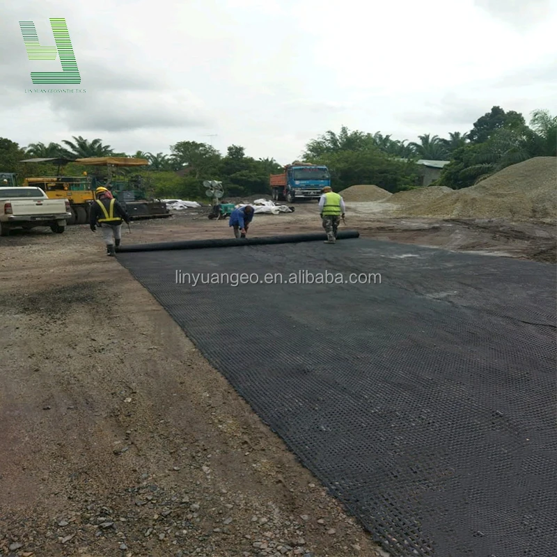 Soft Soil Reinforcement Polyester Geogrid Biaxial PET Geogrids in Bank Reinforcement Retaining Wall Geogid Price