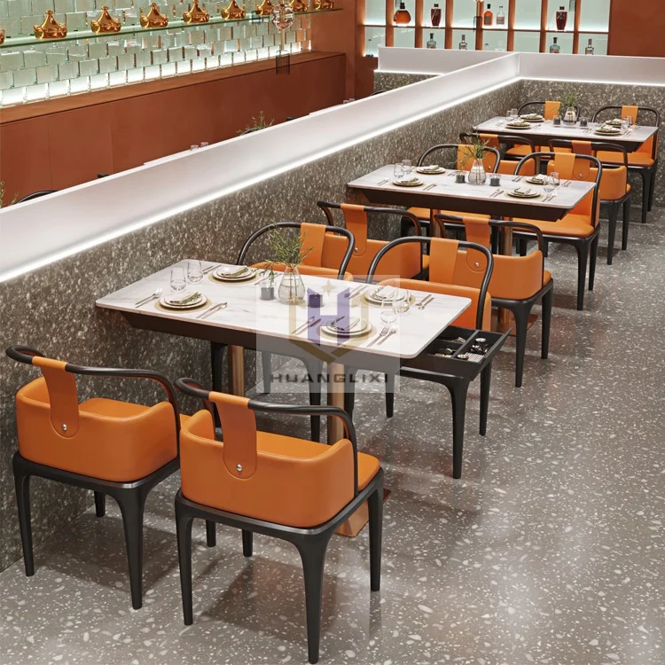 High-end modern restaurant furniture booths chairs coffee shop tables and chairs