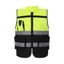 High Visibility Yellow and Orange Reflective Workwear Safety Vest