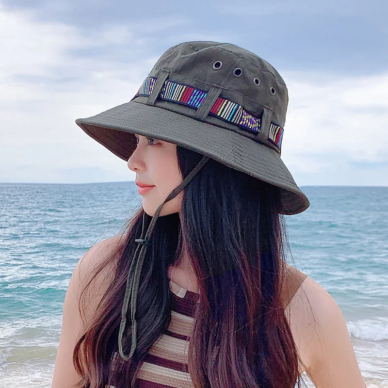 Custom Logo Sun Uv Protection Boonie Fishing Bucket Hat Outdoor Big Brim Climbing Hiking Hat