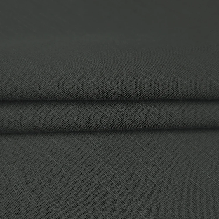 Custom Design Slub Knitted Fabric Rayon Nylon Material, Solid 40S NR Tencel Roma Fabric for Garment/ supplier